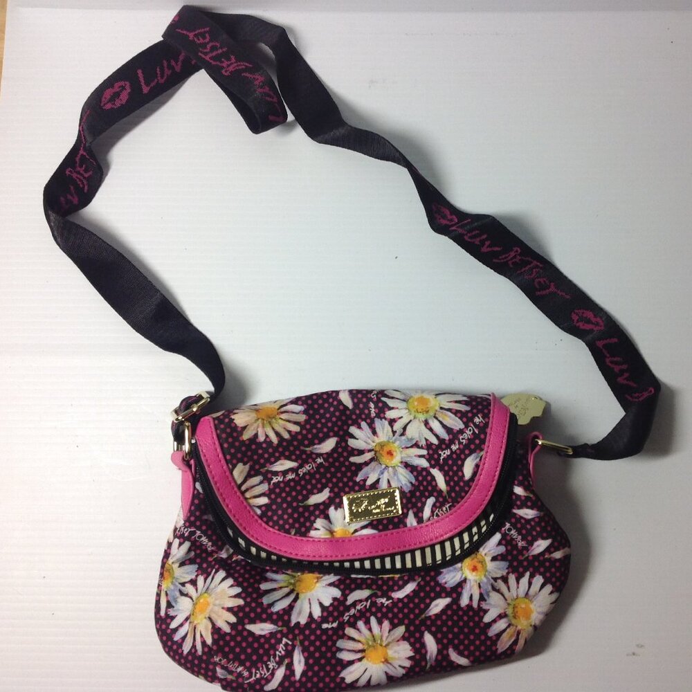 Betsey Johnson Luv Betsey Messenger Crossbody Daisy & Polka Dot Pattern